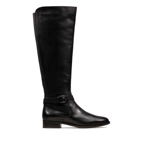 Clarks Womens Netley Whirl Knee High Boots Black | UK-3529468